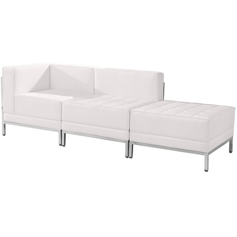 Flash Furniture HERCULES Imagination Series White Leather Lounge Set, 3 PC, Model# ZB-IMAG-SET6-WH-GG