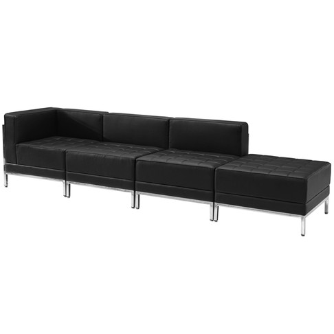 Flash Furniture HERCULES Imagination Series Black Leather Lounge Set, 4 PC, Model# ZB-IMAG-SET9-GG