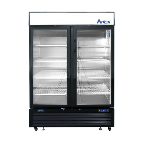 Atosa 39" Two Glass Door Black Merchandiser - Freezer, Model# MCF8732GR