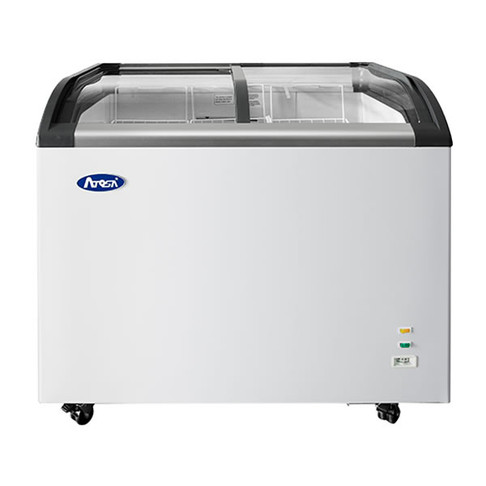 Atosa 10 Cu Ft Curved Glass Lid Chest Freezer, Model# MMF9110