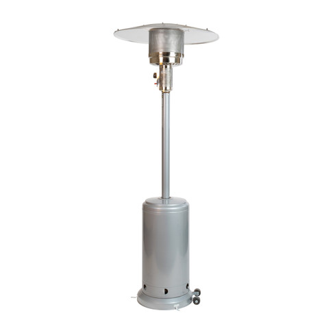 Flash Furniture Sol Patio Outdoor Heating-Silver Stainless Steel 40,000 BTU Propane Heater w/ Wheels-Commercial & Residential Use-7.5 Feet Tall, Model# NAN-HSS-AGH-SL-GG