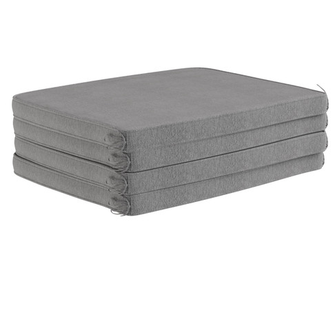 Flash Furniture McIntosh Set of 4 Outdoor Patio Chair Cushion, Weather-Resistant Removable Cover w/ 1.6" Comfort Foam Core w/ Ties 19"x18" Gray, Model# 4-TW-3WCU001-GY-GG