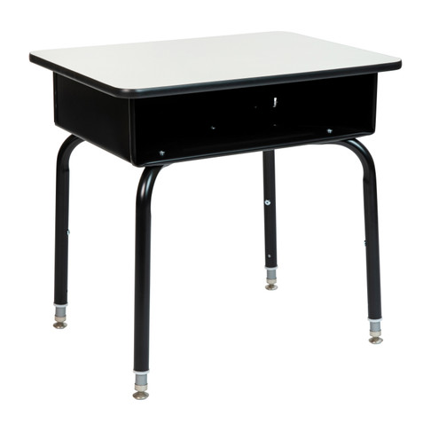 Flash Furniture Billie Student Desk w/ Open Front Metal Book Box Gray, Model# FD-DESK-GY-GG