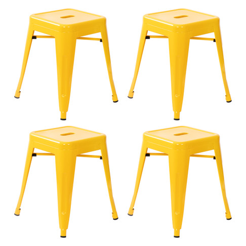 Flash Furniture 18" Table Height Stool Yellow Set of 4, Model# ET-BT3503-18-YL-GG