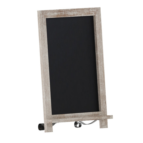 Flash Furniture Canterbury 12" x 17" Weathered Tabletop Magnetic Chalkboard Sign w/ Metal Scrolled Legs, Hanging Wall Chalkboard, Countertop Memo Board, Model# HFKHD-GDI-CRE8-822315-GG