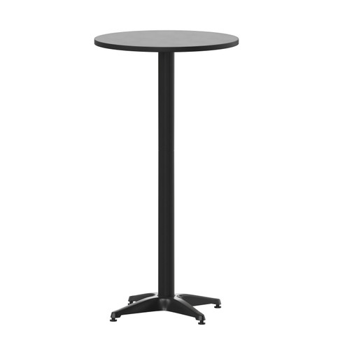 Flash Furniture Mellie 23.5" Black Round Metal Indoor-Outdoor Bar Height Table, Model# TLH-059B-BK-GG