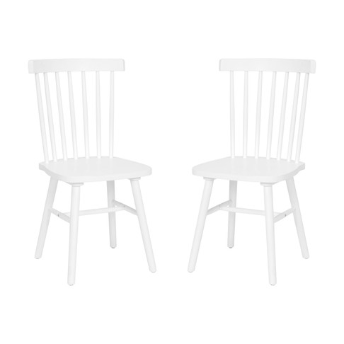 Flash Furniture Ingrid Set of 2 Commercial Grade Windsor Dining Chairs, Solid Wood Armless Spindle Back Restaurant Dining Chairs in White, Model# ZH-8101WR-WH-2-GG