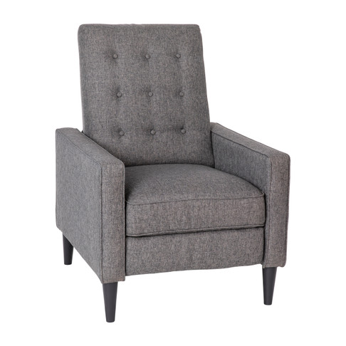 Flash Furniture Ezra Mid-Century Modern Fabric Upholstered Button Tufted Pushback Recliner in Gray for Residential & Commercial Use, Model# SG-SX-80415N-GY-GG