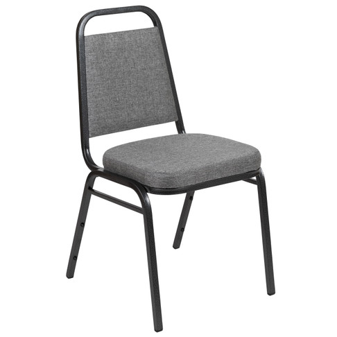 Flash Furniture HERCULES Series Trapezoidal Back Stacking Banquet Chair w/ 2.5" Thick Seat in Gray Fabric Silver Vein Frame, Model# FD-BHF-1-SILVERVEIN-BCG-GG