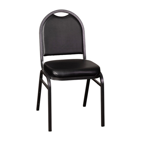 Flash Furniture HERCULES Series Commercial Grade 500 LB. Capacity Dome Back Stacking Banquet Chair in Black Vinyl w/ Silver Vein Metal Frame, Model# NG-ZG10006-BK-SILVERVEIN-GG