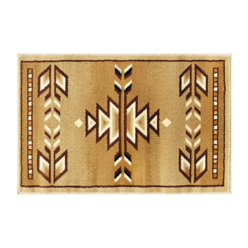 Flash Furniture Lodi Collection Southwestern 2' x 3' Brown Area Rug Olefin Rug w/ Jute Backing for Hallway, Entryway, Bedroom, Living Room, Model# OKR-RG1113-23-BG-GG