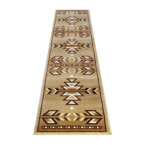 Flash Furniture Lodi Collection Southwestern 2' x 7' Brown Area Rug Olefin Rug w/ Jute Backing for Hallway, Entryway, Bedroom, Living Room, Model# OKR-RG1113-27-BG-GG