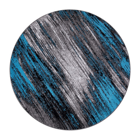 Flash Furniture Rylan Collection 5' x 5' Round Blue Abstract Area Rug Olefin Rug w/ Jute Backing Living Room, Bedroom, & Family Rooms, Model# ACD-TZ-863-5R-BL-GG