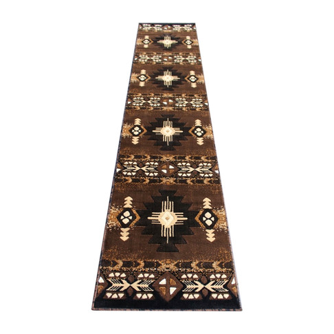 Flash Furniture Mohave Collection 2' x 10' Chocolate Traditional Southwestern Style Area Rug Olefin Fibers w/ Jute Backing, Model# ACD-RG783-210-CO-GG
