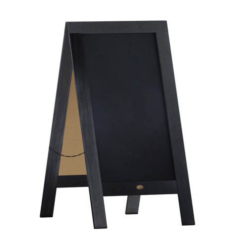 Flash Furniture Canterbury 40" x 20" Vintage Wooden A-Frame Magnetic Indoor/Outdoor Chalkboard Sign, Freestanding Double Sided Extra Large Message Board, Black, Model# HGWA-GDI-CRE8-612315-GG