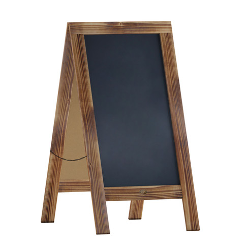 Flash Furniture Canterbury 40" x 20" Vintage Wooden A-Frame Magnetic Indoor/Outdoor Chalkboard Sign, Freestanding Double Sided Extra Large Message Board, Rustic Brown, Model# HGWA-GDIS-CRE8-442315-GG