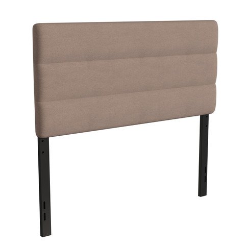 Flash Furniture Paxton Full Channel Stitched Fabric Upholstered Headboard, Adjustable Height from 44.5" to 57.25" Taupe, Model# TW-3WLHB21-TAN-F-GG