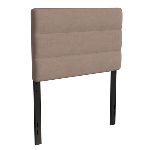 Flash Furniture Paxton Twin Channel Stitched Fabric Upholstered Headboard, Adjustable Height from 44.5" to 57.25" Taupe, Model# TW-3WLHB21-TAN-T-GG