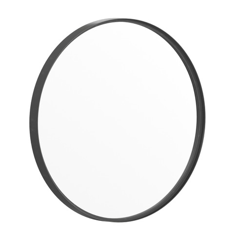 Flash Furniture Jennifer 27.5" Round Black Metal Framed Wall Mirror Large Accent Mirror for Bathroom, Vanity, Entryway, Dining Room, & Living Room, Model# HFMHD-75G-CRE8-412315-GG