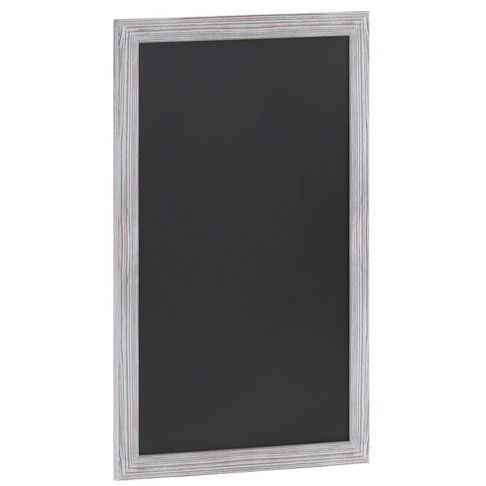 Flash Furniture Canterbury 24" x 36" Whitewashed Wall Mount Magnetic Chalkboard Sign w/ Eraser, Hanging Wall Chalkboard Memo Board for Home, School, or Business, Model# HGWA-2GD-CRE8-691315-GG