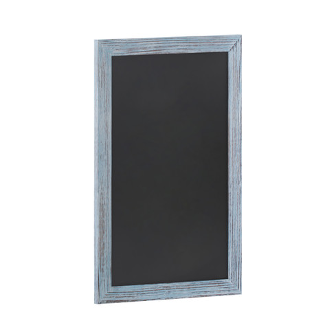 Flash Furniture Canterbury 20" x 30" Rustic Blue Wall Mount Magnetic Chalkboard Sign w/ Eraser, Hanging Wall Chalkboard Memo Board for Home, School, or Business, Model# HGWA-GDIS-CRE8-262315-GG