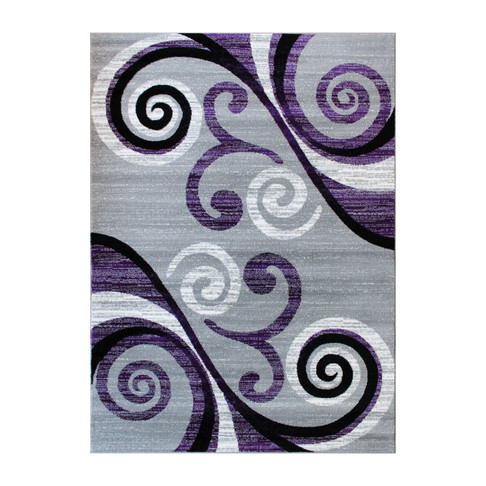 Flash Furniture Valli Collection 6' x 9' Purple Abstract Area Rug Olefin Rug w/ Jute Backing Hallway, Entryway, Bedroom, Living Room, Model# OKR-RG1100-69-PU-GG