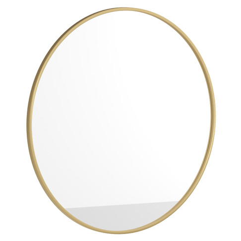 Flash Furniture Julianne 36" Round Gold Metal Framed Wall Mirror Large Accent Mirror for Bathroom, Vanity, Entryway, Dining Room, & Living Room, Model# HFKHD-6GD-CRE8-591315-GG