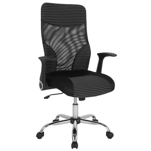 Flash Furniture Milford High Back Ergonomic Office Chair w/ Contemporary Mesh Design in Black & White, Model# LF-W-83A-GG