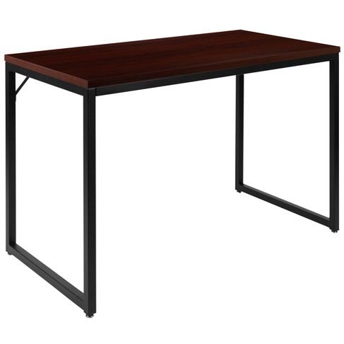 Flash Furniture Tiverton Industrial Modern Desk Commercial Grade Office Computer Desk & Home Office Desk 47" Long (Mahogany/Black), Model# GC-GF156-12-MHG-GG