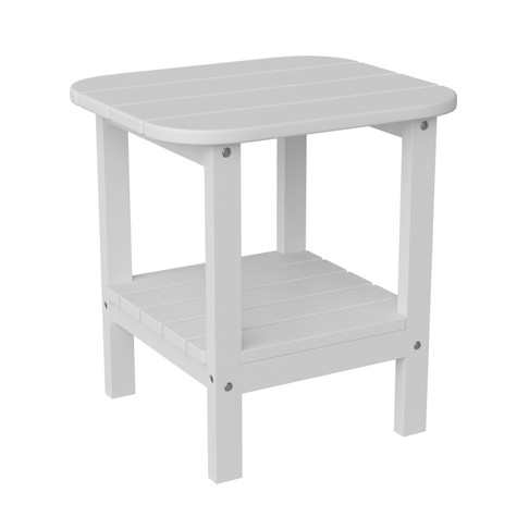 Flash Furniture Newport HDPE 2-Tier Adirondack Side Table All-Weather Indoor/Outdoor White, Model# LE-HMP-1035-1517H-WT-GG