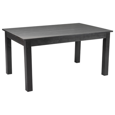 Flash Furniture HERCULES 60" x 38" Rectangular Black Wash Solid Pine Farm Dining Table, Model# XA-F-60X38-BW-GG