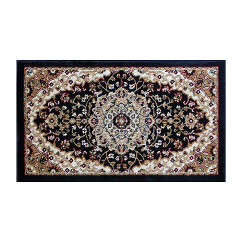 Flash Furniture Mersin Collection Persian Style 2' x 3' Black Area Rug Olefin Rug w/ Jute Backing Hallway, Entryway, Bedroom, Living Room, Model# NR-RGB401-23-BK-GG