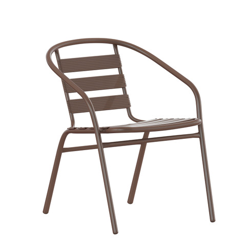 Flash Furniture Lila Bronze Metal Restaurant Stack Chair w/ Metal Slats, Model# TLH-017C-BZ-GG