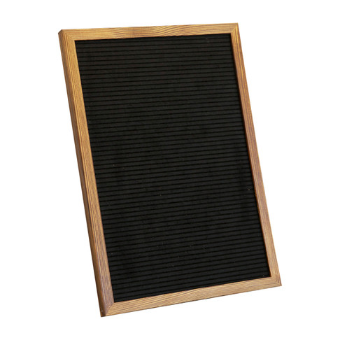 Flash Furniture Gracie 12x17 Felt Letter Board w/ Wooden Frame, 389 PP Letters Including Numbers, Symbols & Icons, Canvas Carrying Case, Torched Wood/Black Felt, Model# HGWA-FB1217-TORCH-GG