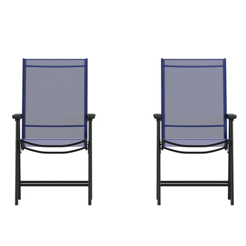 Flash Furniture Paladin Navy Outdoor Folding Patio Sling Chair, Model# 2-TLH-SC-044-NV-GG