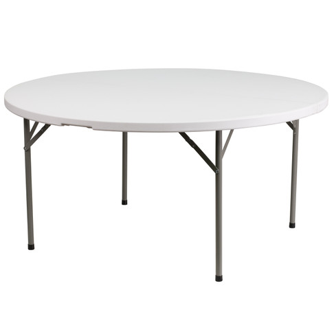 Flash Furniture Elon 5-Foot Round Granite White Plastic Folding Table, Model# DAD-YCZ-1-GW-GG