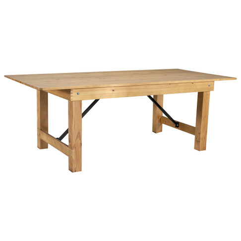Flash Furniture HERCULES 7' x 40" Rectangular Antique Rustic Light Natural Solid Pine Folding Farm Table, Model# XA-F-84X40-LN-GG