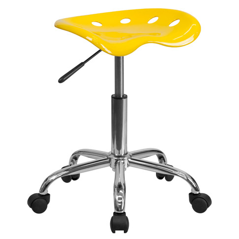 Flash Furniture Taylor Vibrant Yellow Tractor Seat & Chrome Stool, Model# LF-214A-YELLOW-GG