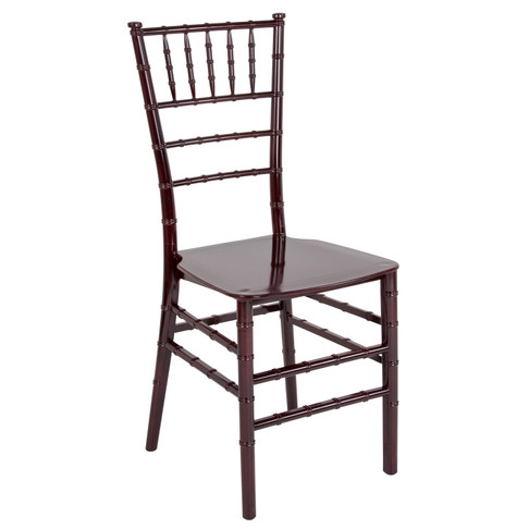 Flash Furniture HERCULES Series Mahogany Resin Stacking Chiavari Chair, Model# LE-MAHOGANY-M-GG
