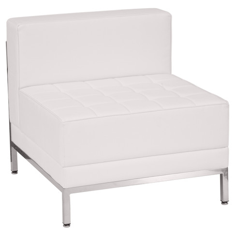 Flash Furniture HERCULES Imagination Series Contemporary Melrose White LeatherSoft Middle Chair, Model# ZB-IMAG-MIDDLE-WH-GG