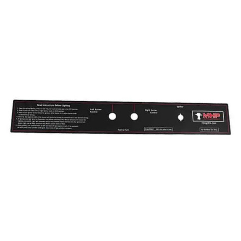 MHP Control Panel Sticker for WNK Grills with Metal Knobs, Model# GGCPLBL18S