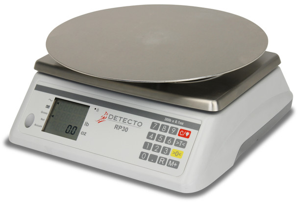 Cardinal Detecto 13" Round Rotating Platter Scale 30 lb x 0.1 oz / 15 kg x 5 g, Model# RP30R