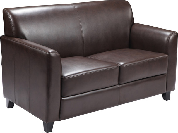 Flash Furniture HERCULES Envoy Series Black Leather Love Seat Model BT-827-2-BN-GG