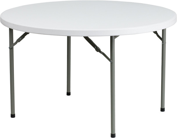 Flash Furniture 48'' Round Granite White Plastic Folding Table, Model DAD-YCZ-122R-GG