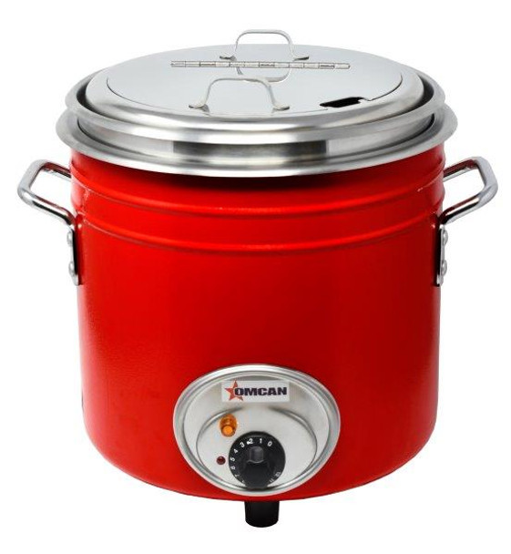 Omcan 11 QT Red Retro Soup Warmer/Rethermalizer, Model# 44426