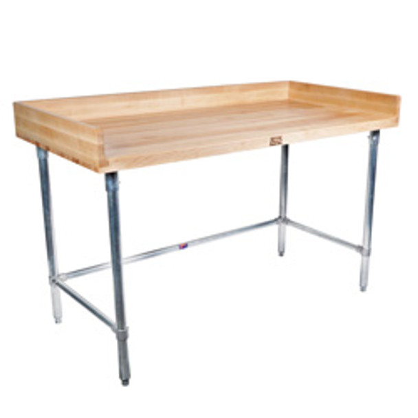John Boos Dsb 1-3/4 Thick MapleTop Work Table 4 High Coved Riser Rear And Both Ends Ss Base And Bracing Dsb 48X24X1-3/4 W/Sb-Oil (Made In The USA), Model# DSB01