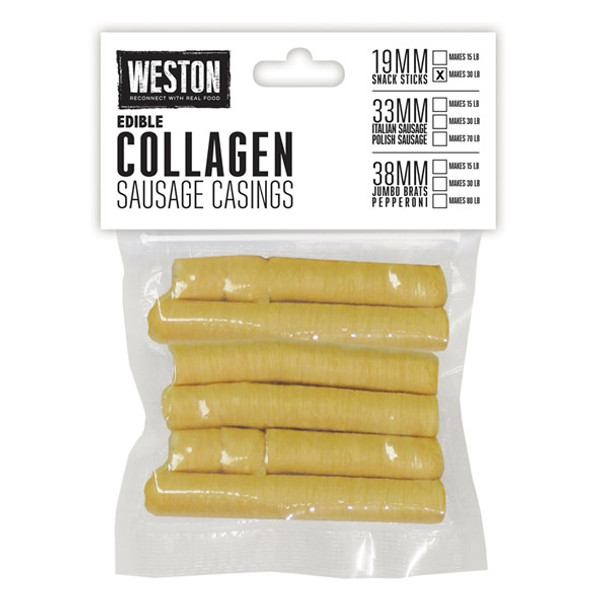 Weston Edible Collagen Casings  19MM, Makes 30 Lbs. of Sausage, Model# 19-0101-W