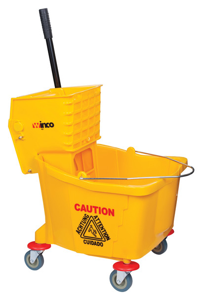 Winco Mop Bucket w/ Wringer 36-Qt Yellow, Model# MPB-36