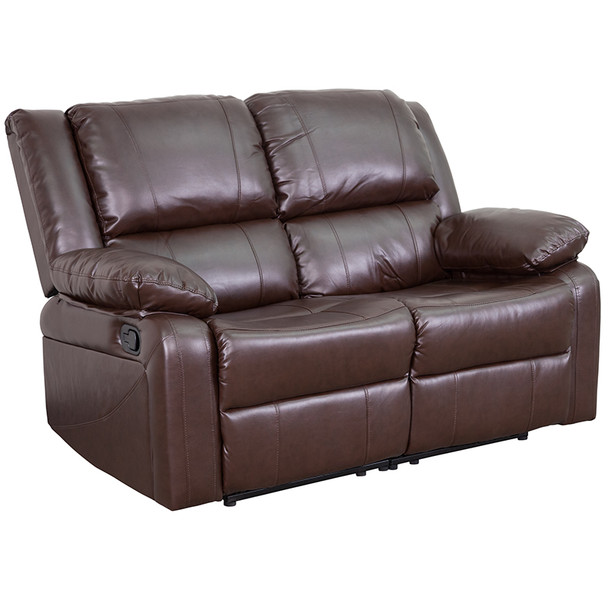 Flash Furniture Harmony Series Brown Leather Recline Loveseat, Model# BT-70597-LS-BN-GG