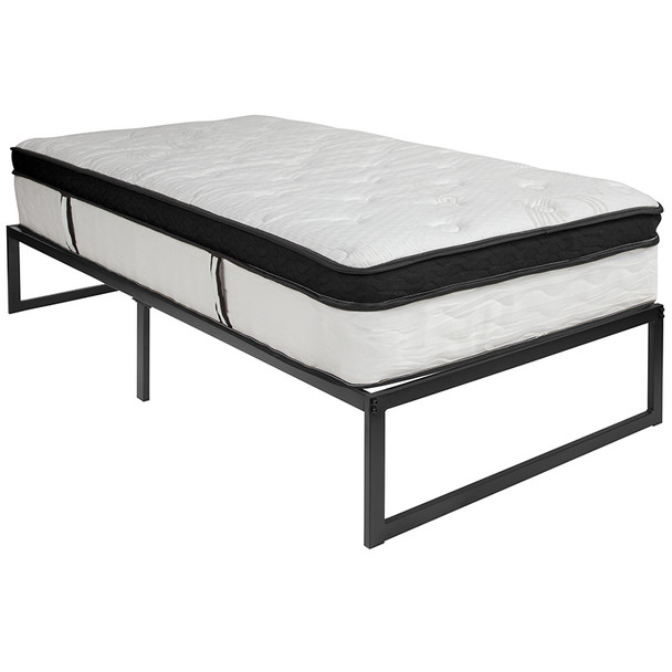 Flash Furniture Twin Bed Frame & Mattress Set, Model# XU-BD10001-12MFM-T-GG